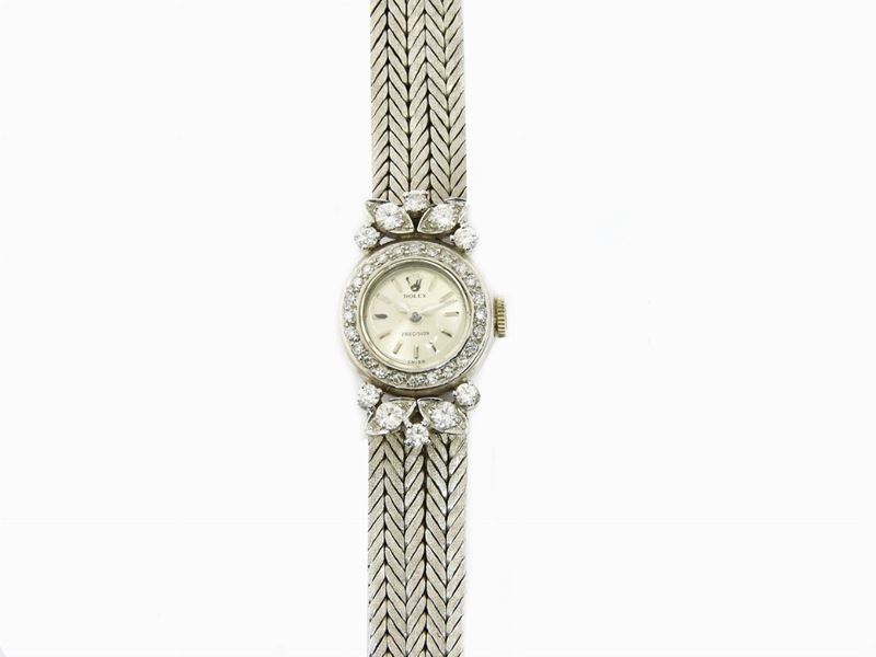 Orologio da Polso per Donna Rolex in Oro Bianco e Diamanti