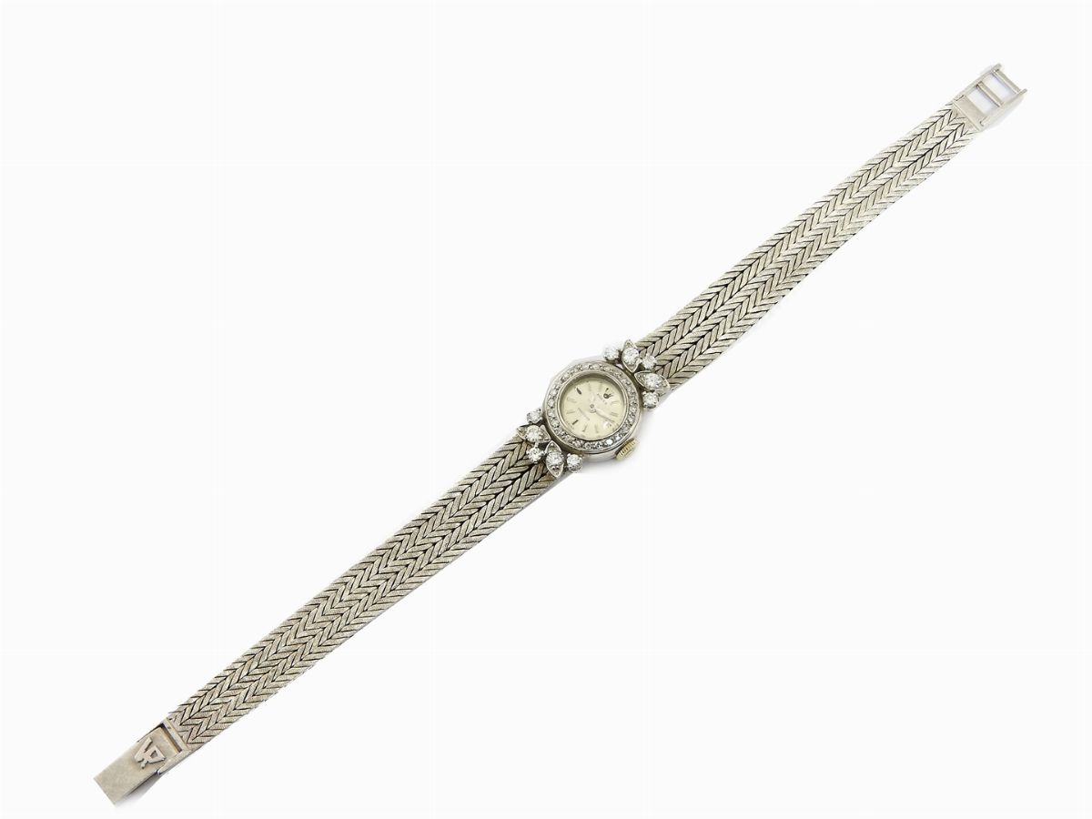 Orologio da Polso per Donna Rolex in Oro Bianco e Diamanti