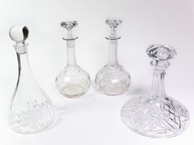 Quattro Bottiglie da Liquore in Cristallo