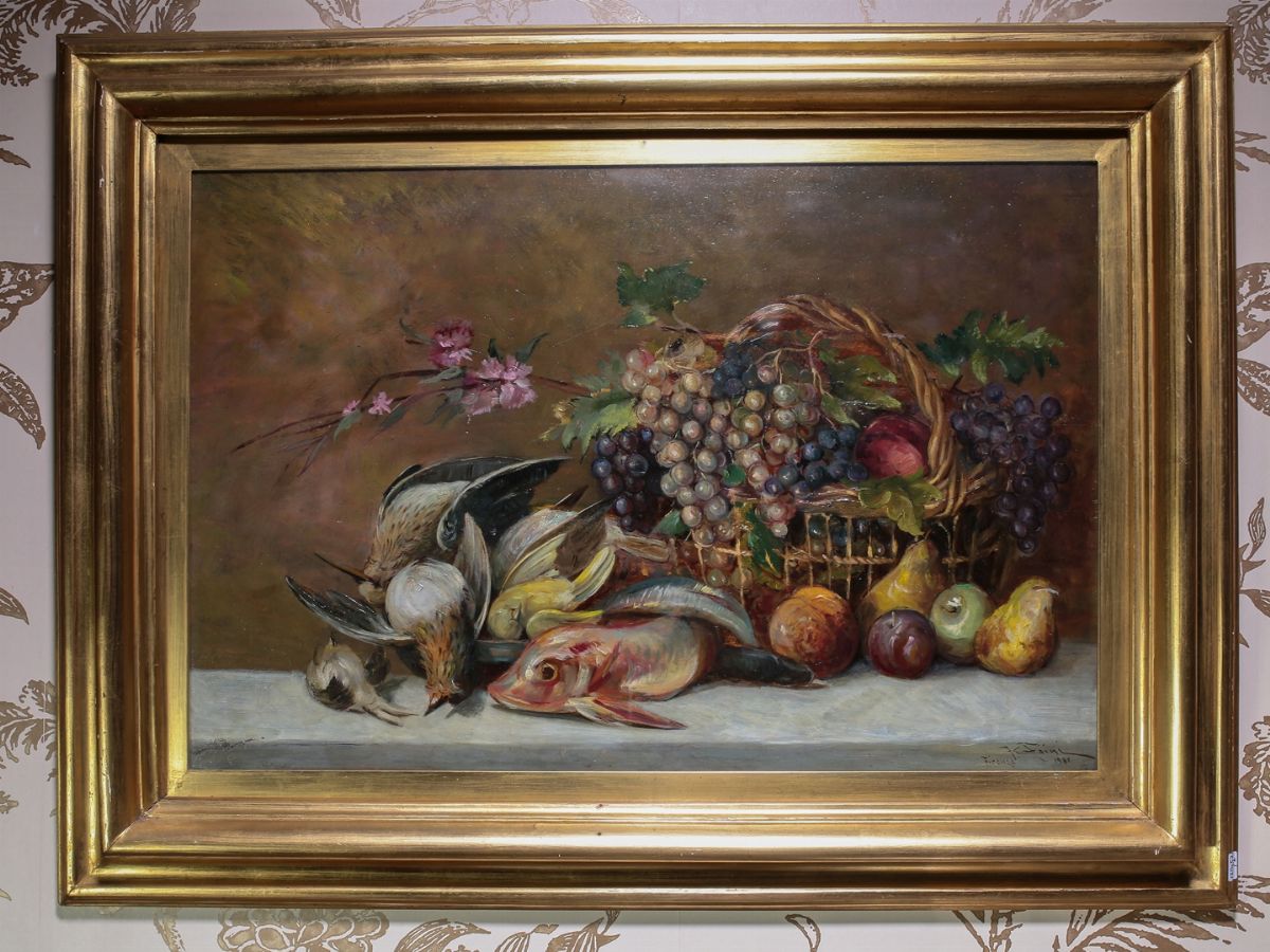 Fortunato Giulio Faini - Natura Morta con Pesci e Frutta 1931