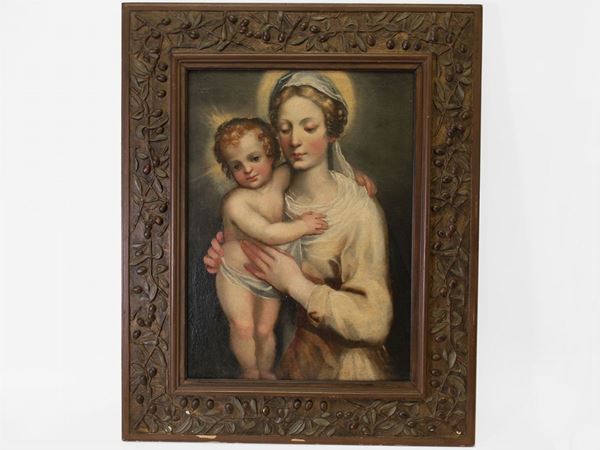 Scuola emiliana della fine XVI/inizio del XVII secolo - Madonna con Bambino