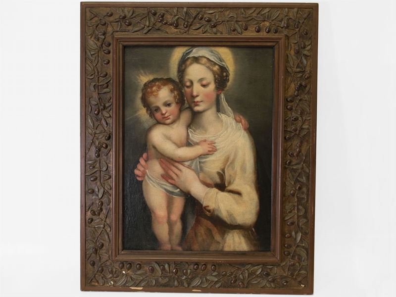 Scuola Emiliana della Fine XVI/inizio del XVII Secolo - Madonna con Bambino