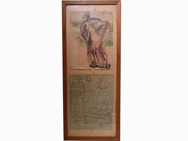 Emilio Notte : Studies for figures  ((1891-1982))  - Auction Furniture and Oldmaster painting / Modern and Contemporary Art - I - Maison Bibelot - Casa d'Aste Firenze - Milano