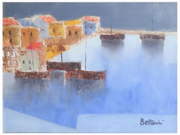 Lido Bettarini : Seascape with boats  - Auction Furniture and Oldmaster painting / Modern and Contemporary Art - I - Maison Bibelot - Casa d'Aste Firenze - Milano