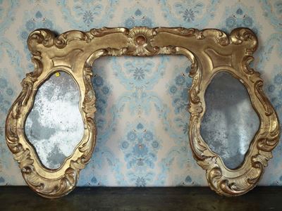 Doppia Specchiera in Legno Dorato