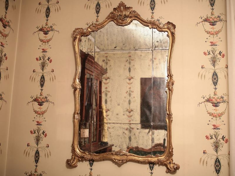 Specchiera con Cornice in Legno Dorato
