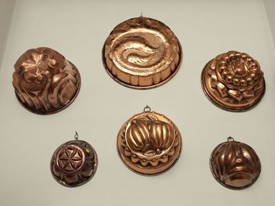 Sei Stampi da Budino D'epoca in Rame