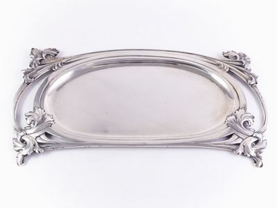 Vassoietto Portaposta Art Nouveau in Argento