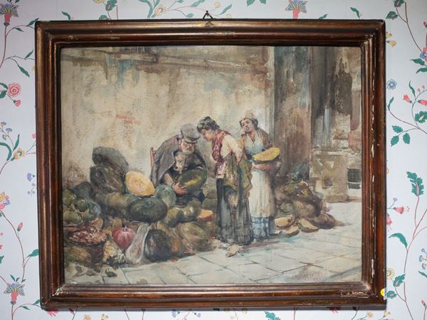 Favretto Giacomo attribuito - At the Market 1869
