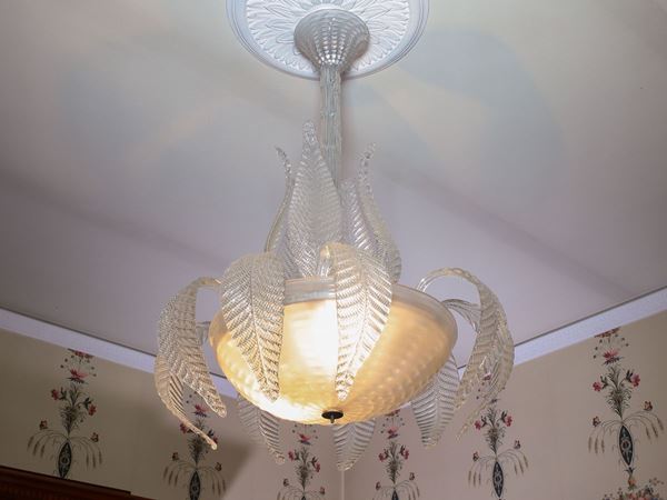 A glass chandelier, Murano manifacture