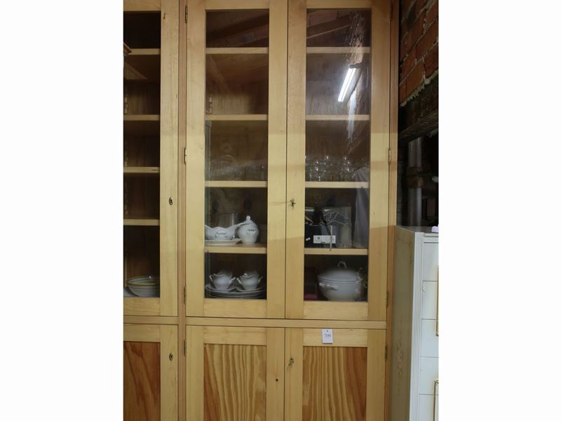 Credenza a Due Corpi da Office in Legno Tenero