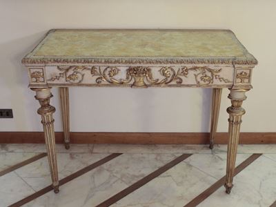 Console in Legno Laccato e Dorato