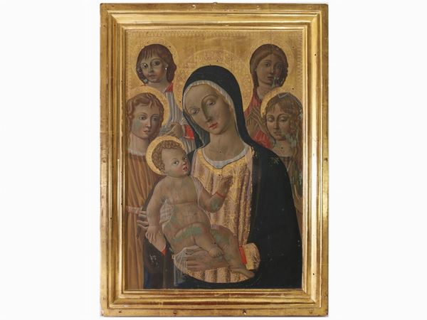 Da Matteo di Giovanni - Madonna and Child, Santa Margherita and three angels