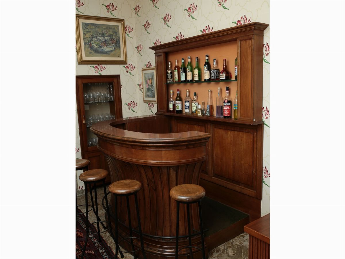 Grande Mobile-area Bar in Noce