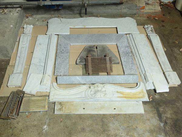 A marble fireplace