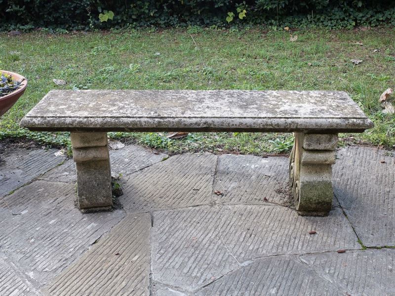 Coppia di Panchine da Giardino in Cemento