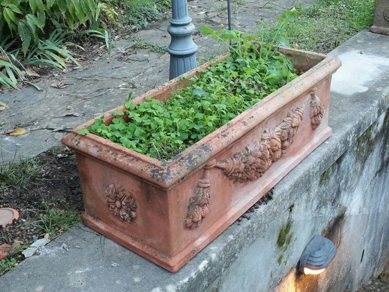Vaso da Giardino a Cassetta in Terracotta