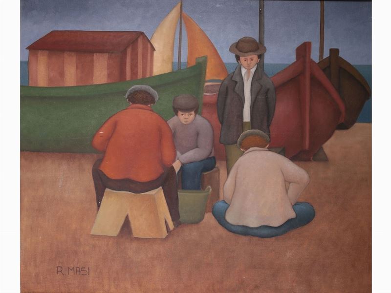 Roberto Masi - Paesaggio Marino con Personaggi