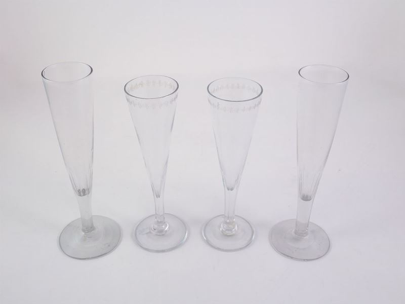 Quattro Serie di Flutes in Cristallo