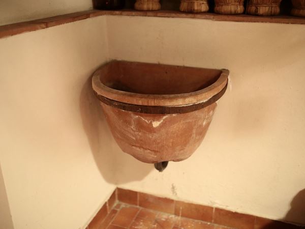 A terracotta sink
