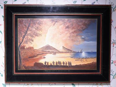 Veduta del Vesuvio in Eruzione