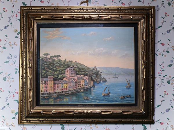 Veduta di Portofino  - Asta House Sale: Arredi e dipinti da Villa Il Roseto - Firenze - I - I - Maison Bibelot - Casa d'Aste Firenze - Milano