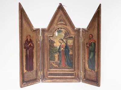 Trittico con Natività, Sant'antonio e San Pietro