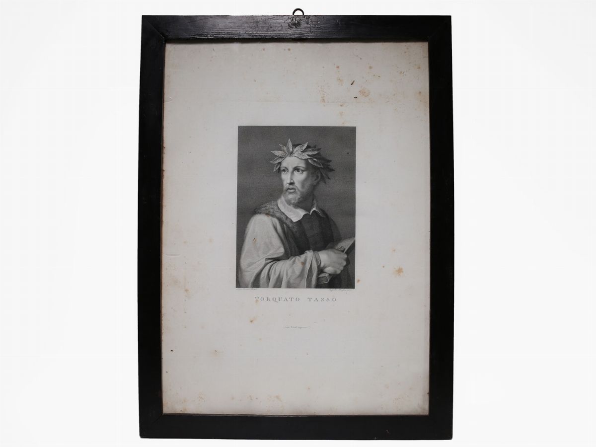 Raphael Morghen - Ritratti di Francesco Petrarca, Dante Alighieri, Torquato Tasso e Ludovico Ario...