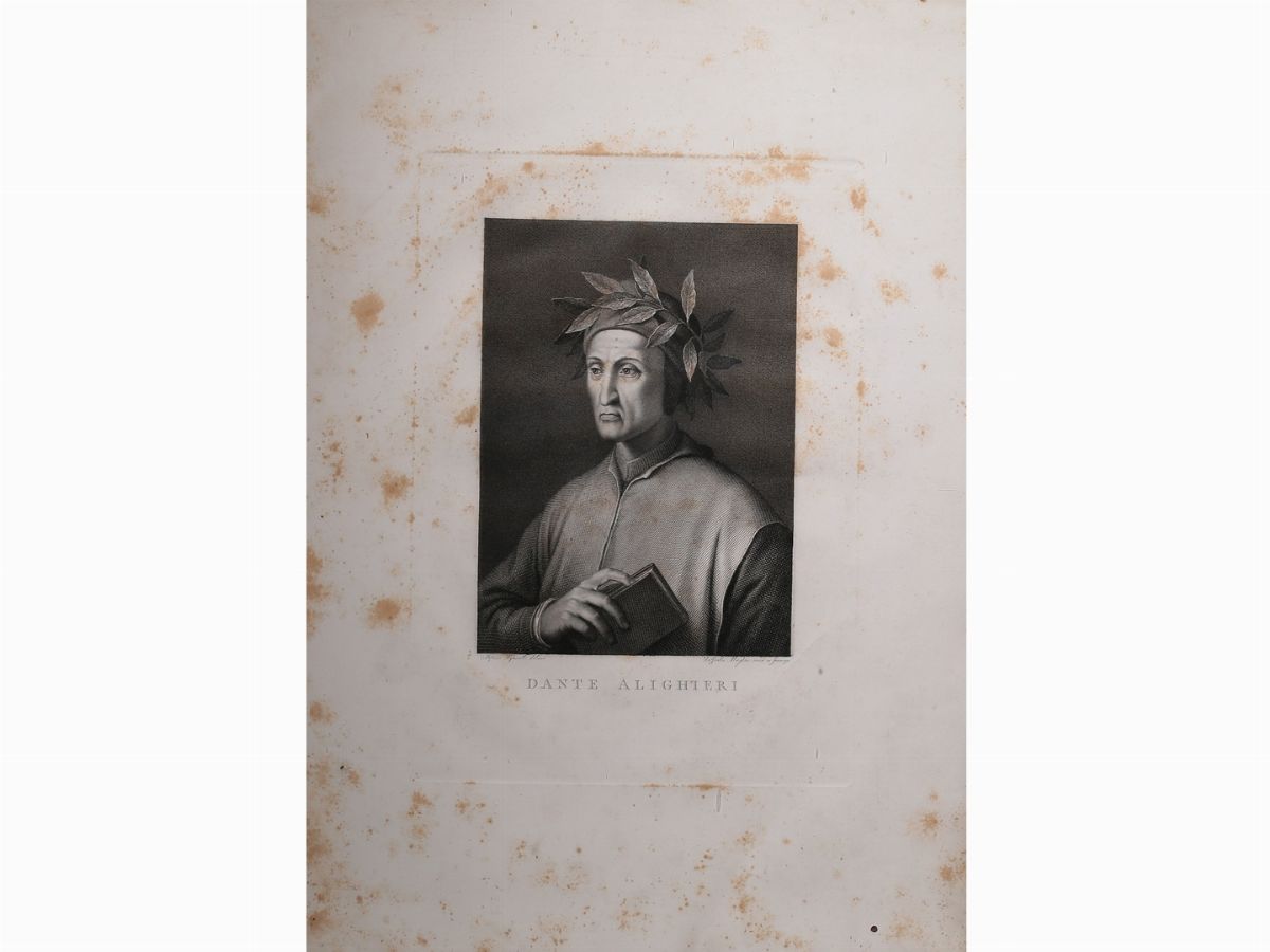 Raphael Morghen - Ritratti di Francesco Petrarca, Dante Alighieri, Torquato Tasso e Ludovico Ario...
