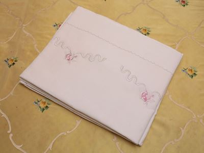 Completo Letto Matrimoniale in Puro Lino Bianco, Artigianato Fiorentino