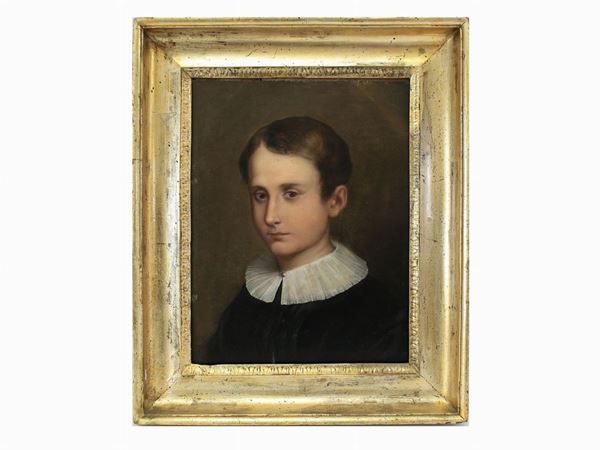 Scuola lombarda del XIX secolo : Portrait of a boy  - Auction Furniture and Oldmaster painting / Modern and Contemporary Art - I - Maison Bibelot - Casa d'Aste Firenze - Milano