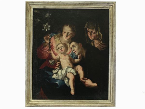 Scuola veneta del XVIII secolo - Madonna con Bambino, Sant'Antonio da Padova e Sant'Anna