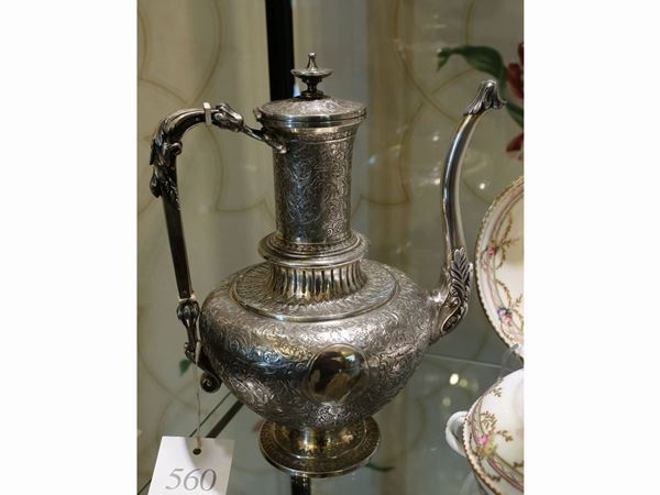 A silver coffeepot, Chapolou manufacture