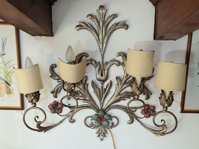 Coppia di Appliques in Tòle Argentata