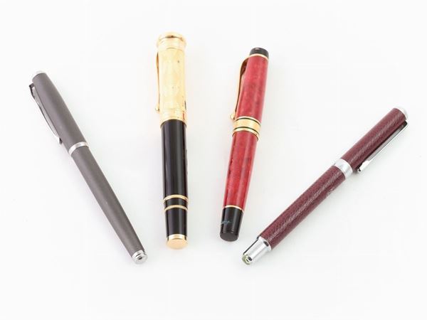 A vintage Giuseppe Verdi Aurora fountain pen and three other ones