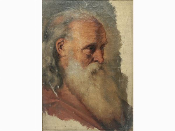 Scuola toscana del XIX secolo - Studio di testa maschile con barba