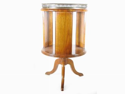 Tavolino Girevole a Tamburo in Satin Wood