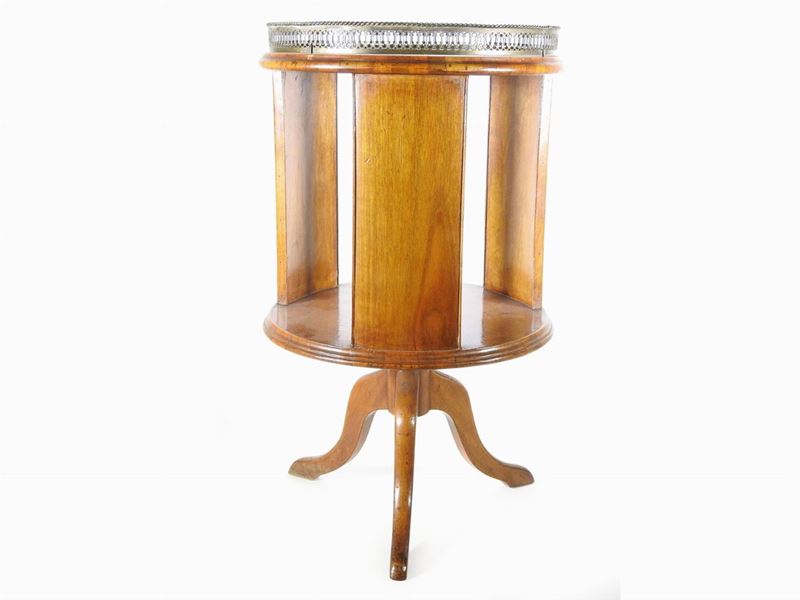 Tavolino Girevole a Tamburo in Satin Wood
