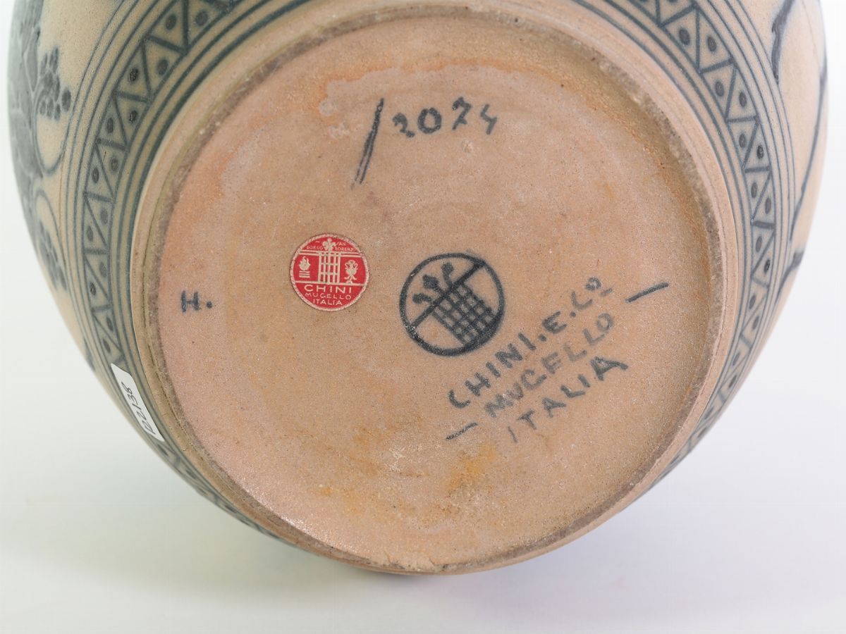 Galileo Chini - Vaso in Gres Salato, Fornaci di S.lorenzo
