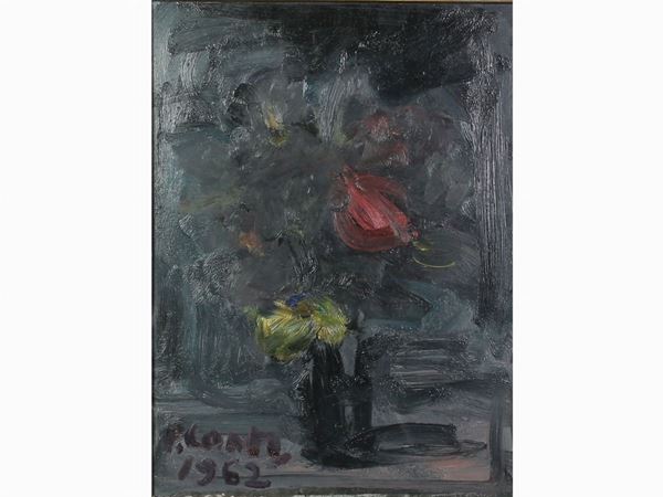 Primo Conti : Vaso di fiori 1962  ((1900-1988))  - Asta Arredi e dipinti antichi  / Arte moderna e contemporanea - I - Maison Bibelot - Casa d'Aste Firenze - Milano