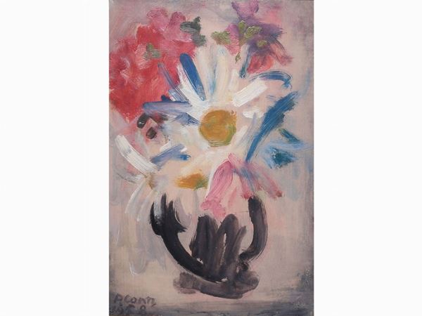 Primo Conti : Vaso di fiori 1958  ((1900-1988))  - Asta Arredi e dipinti antichi  / Arte moderna e contemporanea - I - Maison Bibelot - Casa d'Aste Firenze - Milano