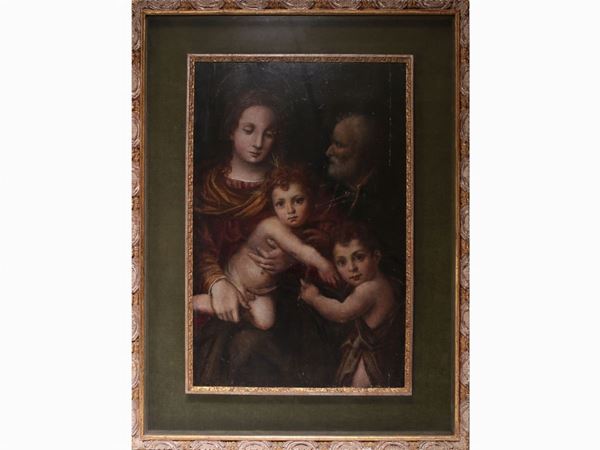 Scuola emiliana dell'inizio del XVII secolo - Holy Family with Saint John