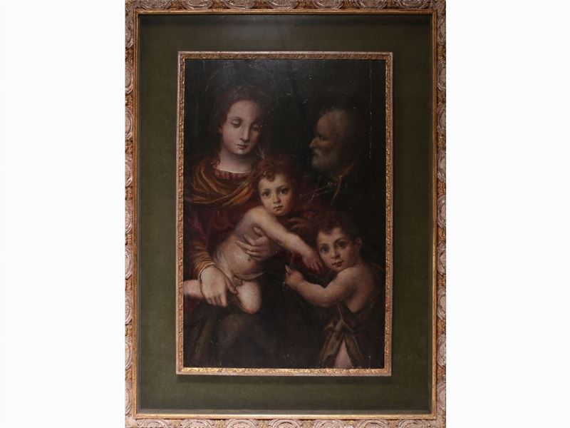 Scuola Emiliana Dell'inizio del XVII Secolo - Sacra Famiglia con San Giovannino
