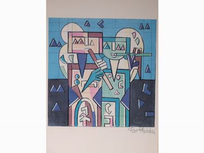 Tre Riproduzioni Fotolitografiche di Vladimir Velickovic, Giuseppe Santomaso e Ibrahim Kodra