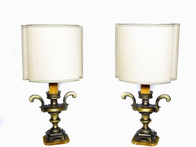 Coppia di Vasi Portapalmette in Bronzo