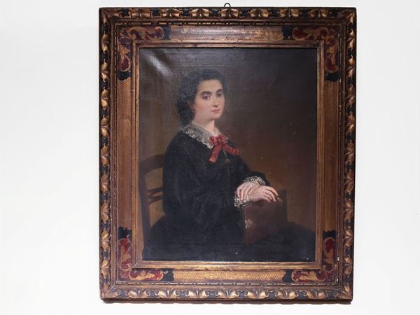 Scuola italiana del XIX secolo - Portrait of a Paintress
