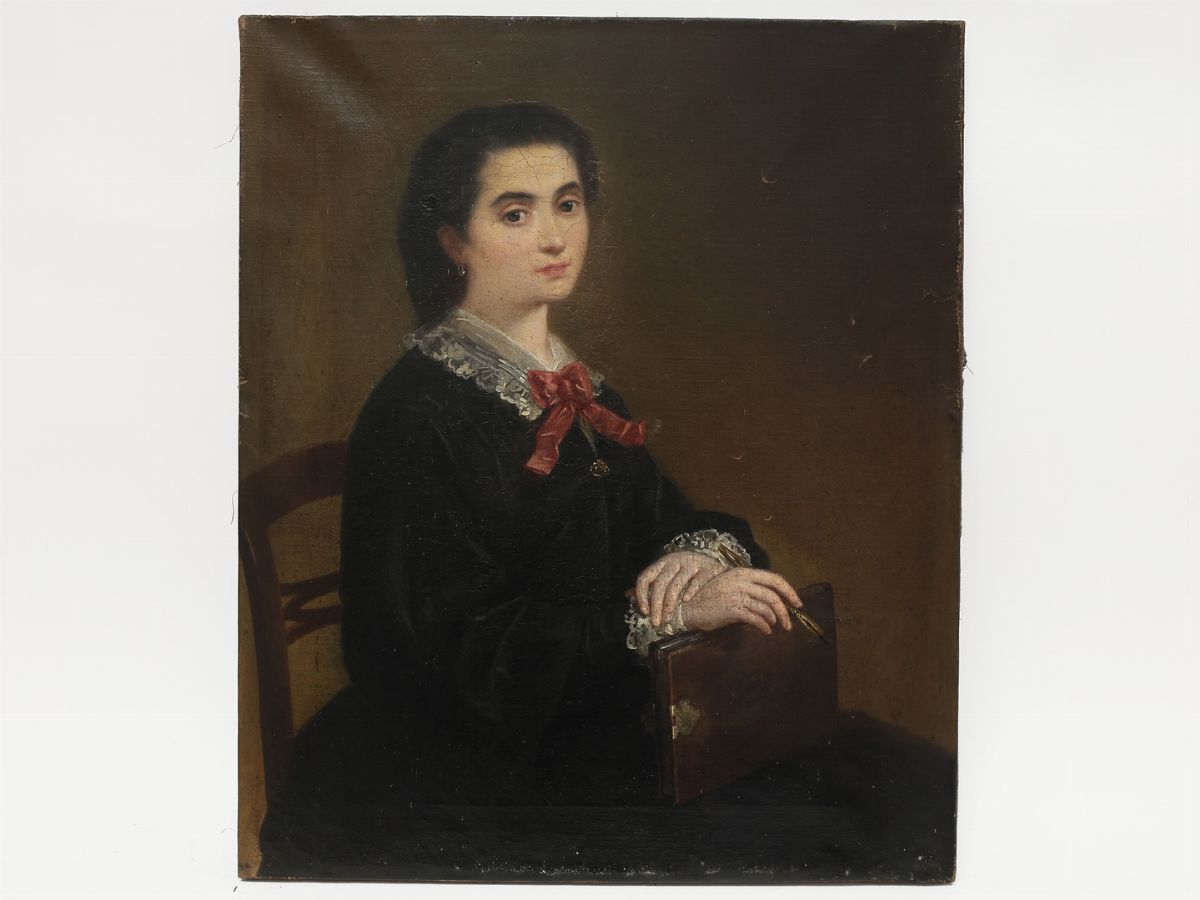 Scuola Italiana del XIX Secolo - Ritratto di Pittrice