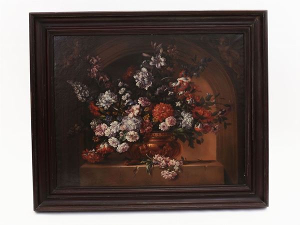 Maniera di Francesco Mantovano - Still life with flowers