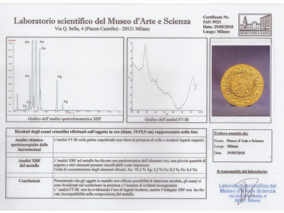 Patena di Forma Circolare in Oro Zecchino (oltre 950/1000)