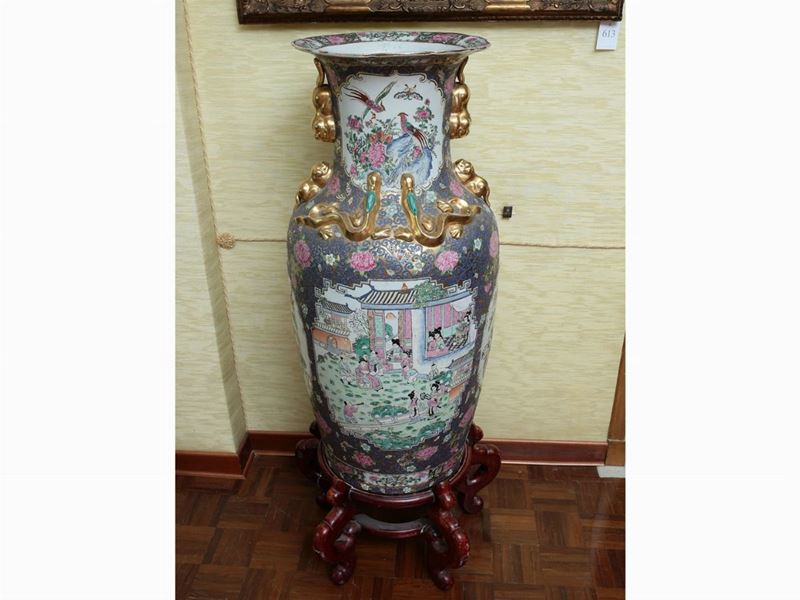 Grande Vaso in Porcellana Policroma